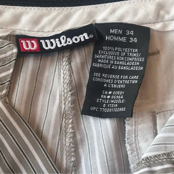 Wilson Gray Striped Men's Golf Shorts Size 34 - Picture 6 of 10